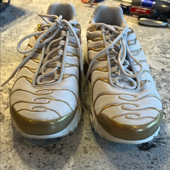 SOLD Nike Women's Air Max Plus TN White and Gold Sneakers - Picture 7 of 10
